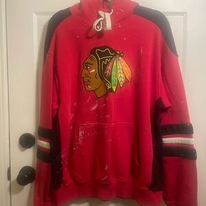 Distressed NHL Chicago Blackhawks Red Hoodie